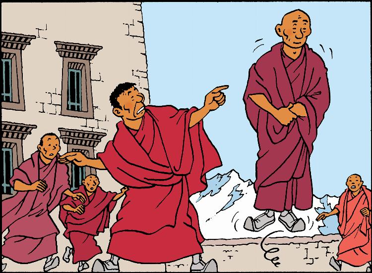 Tintin au Tibet - Le Grand Lama moine tibétain Foudre Bénie
